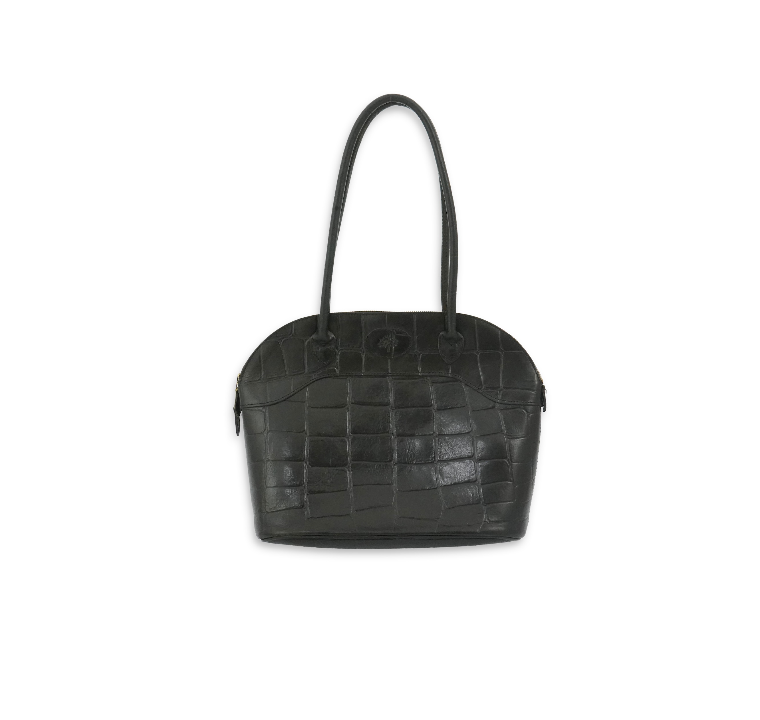 A Mulberry black moc croc shoulder bag